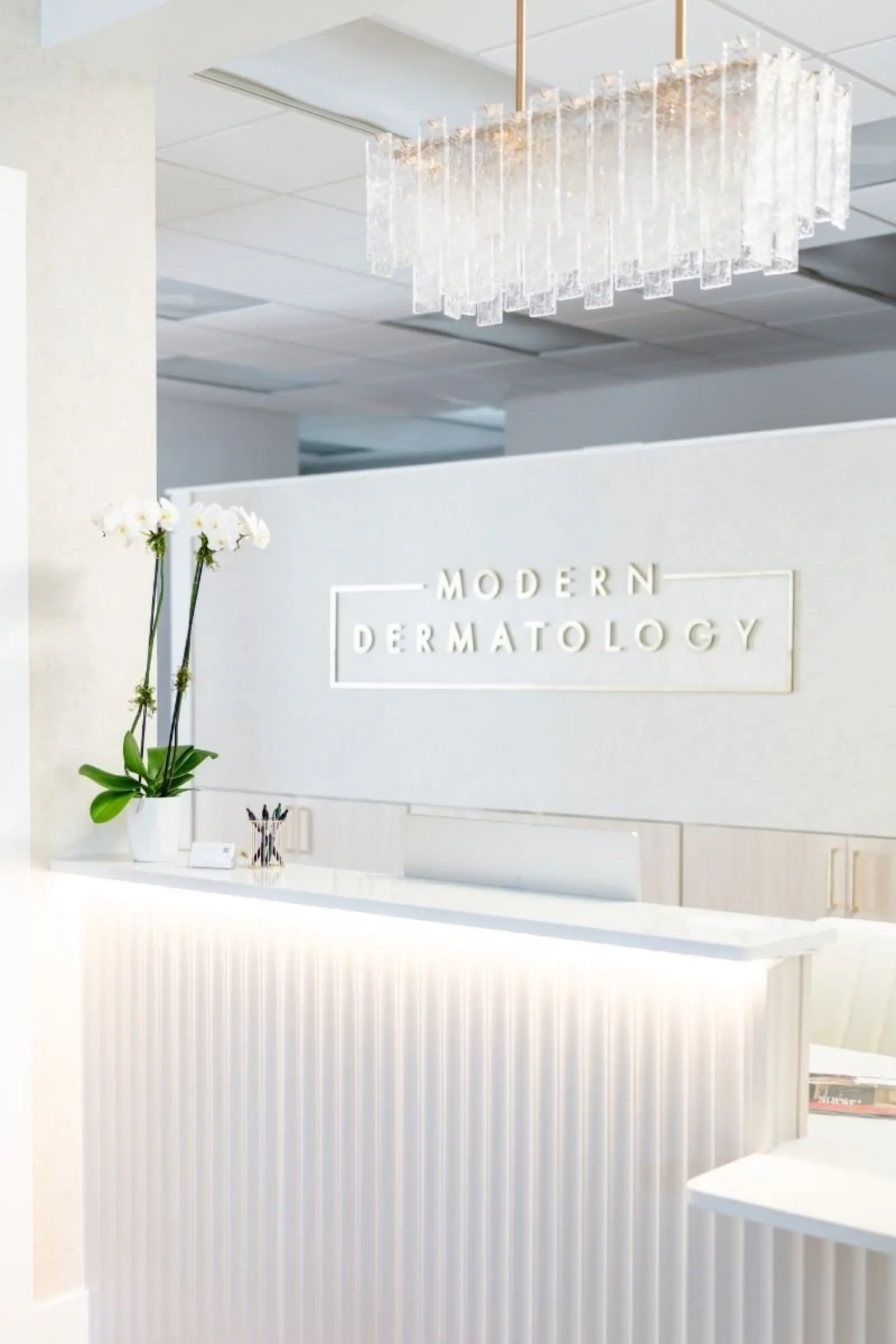 Modern Dermatology reception desk